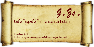 Gáspár Zseraldin névjegykártya